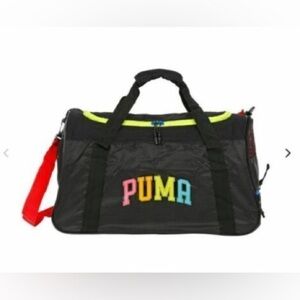 PUMA Black and Pink Duffel Bag